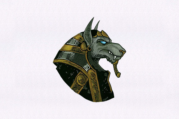 God Anubis Dog Embroidery Design