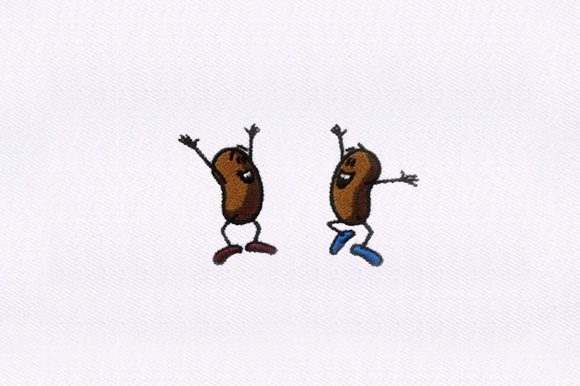 Jumping Beans: A Playful, Professional Embroidery Design for Small Business Merch