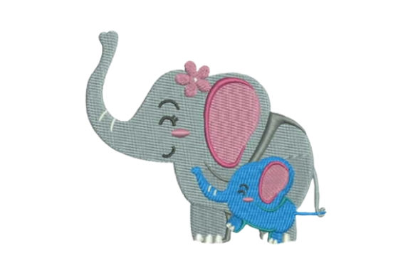 Mom and Baby Elephant Embroidery Design Review