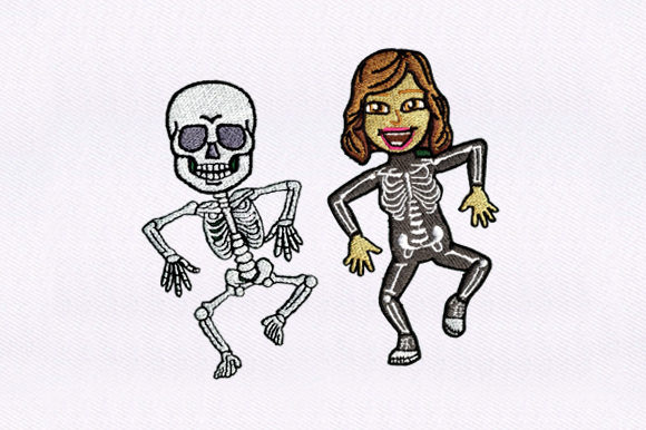Skeleton’s Dancing Embroidery Design