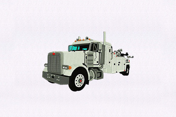 Tractor Trailer Embroidery Design